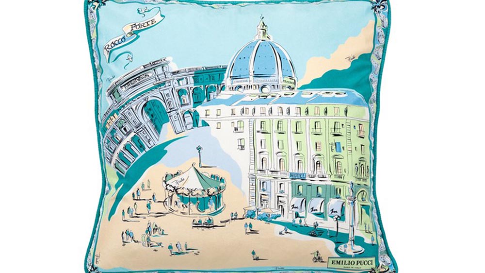 Emilio Pucci Cushion - Blue